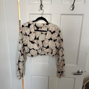 Chic Black and Cream Women's Blouse